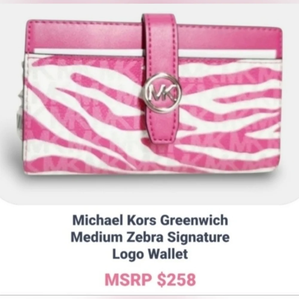 Michael Kors Greenwich Zebra Print Crossbody and Wallet Set NWT